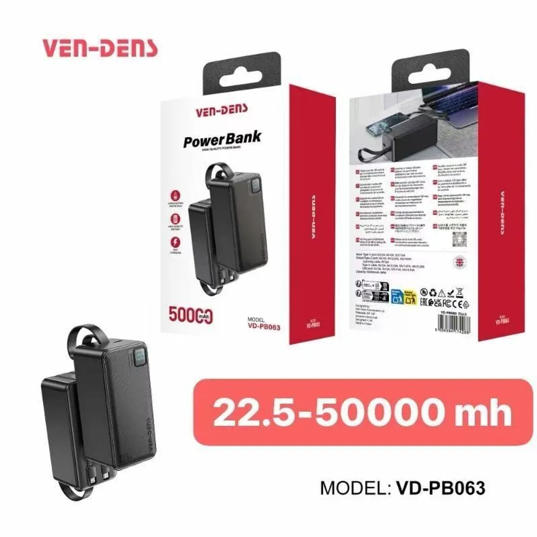 5dc76b06-9db2-464e-bdca-c1947326f6fa Ven-Dens 50000mAh VD-PB063 22.5W Fast Charging Power Bank - Image 1