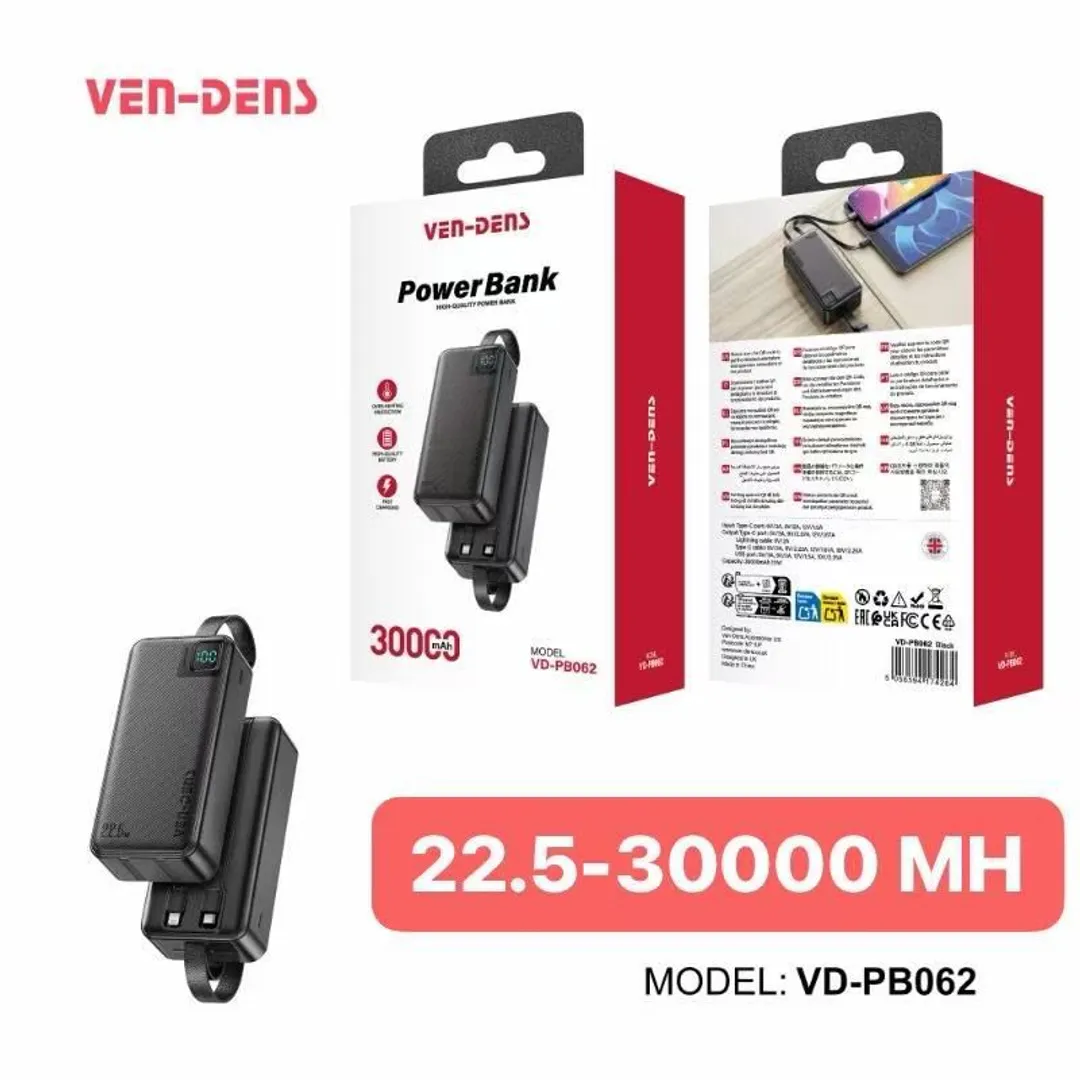 d5ef9dcc-3f90-43b0-9398-6257c25099e8 Ven-Dens VD-PB062 Power Bank – 30000mAh - Image 1