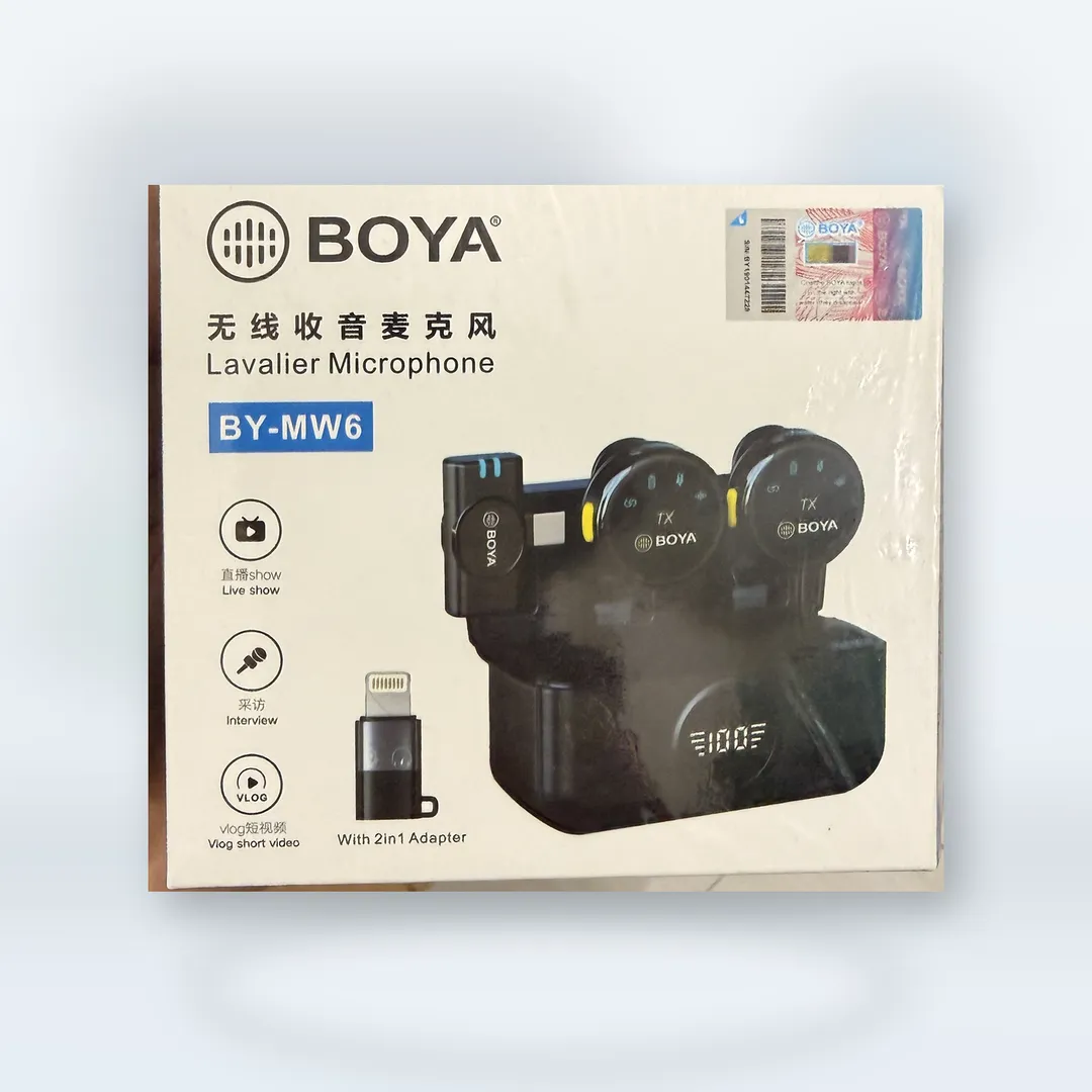 7097782d-f702-4f36-9567-61dbb8744ef9 BOYA BY-MW6 Wireless Lavalier Microphone – Dual Transmitter (original verient) - Image 1